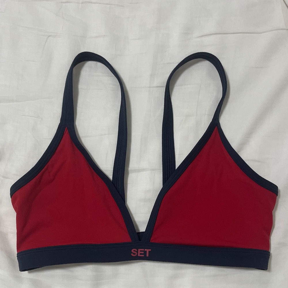 SET Active Red and Black Sports Bra